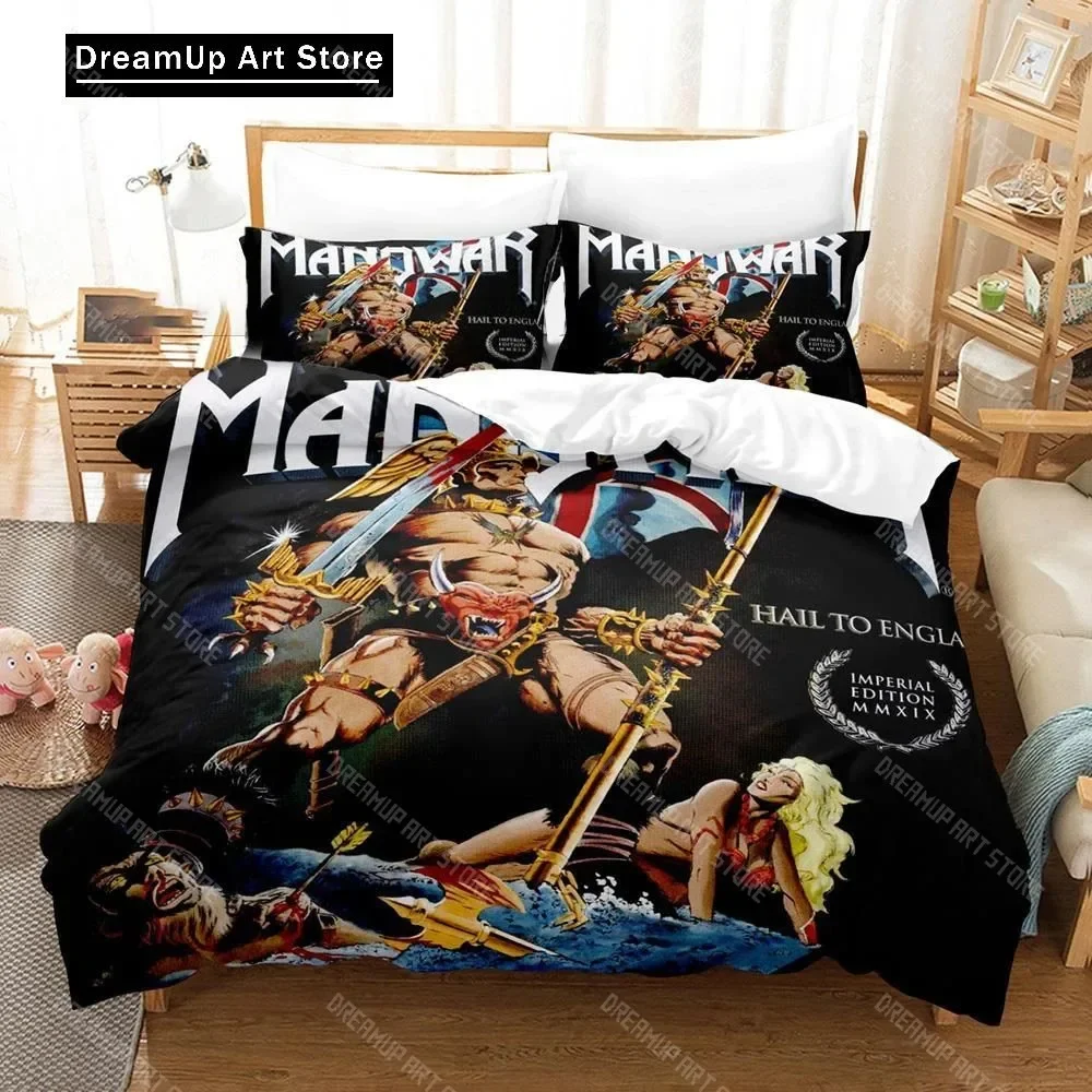 

3D Print Manowar Hip Hop Band Bedding Set Boys Girls Twin Queen Full Size Duvet Cover Pillowcase Bed Adult Bedroom