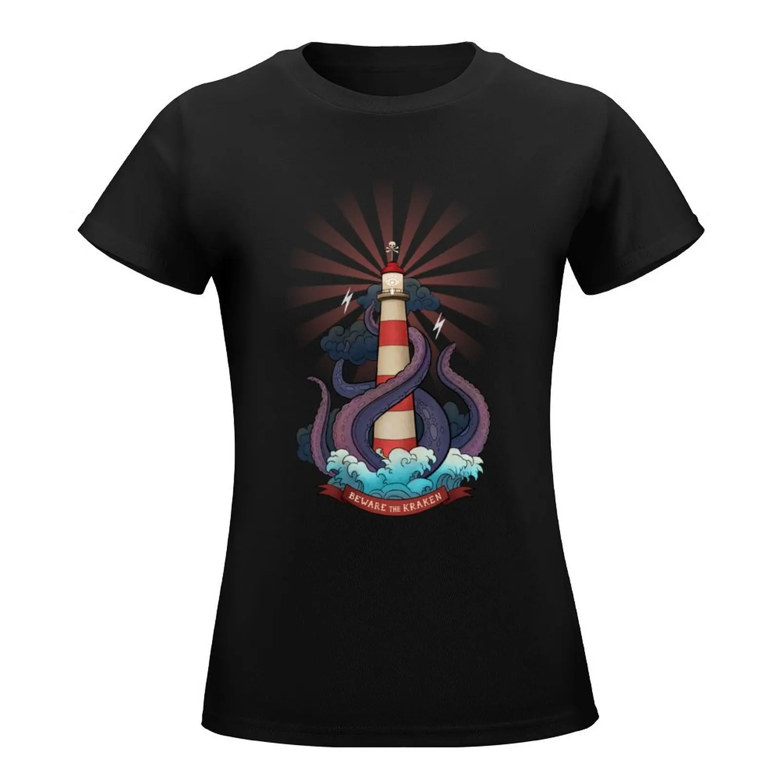 Beware the Kraken T-Shirt customs design your own anime oversized workout shirts for Women