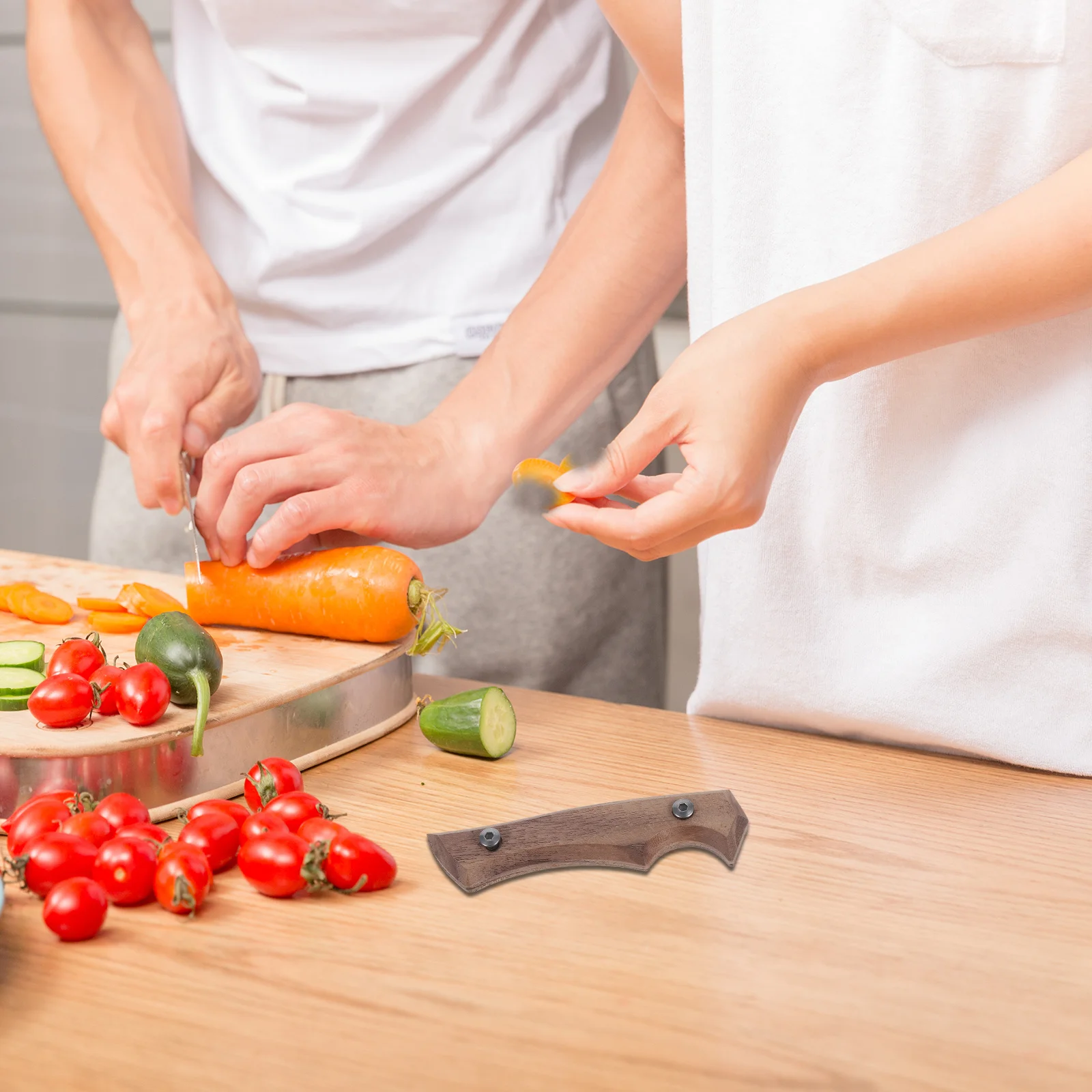 

Kitchen Knife Handle Replacement Beech Wood Grip Anti-Deformation Non-Slip Long-Lasting Accessory Replacement Knife Handle