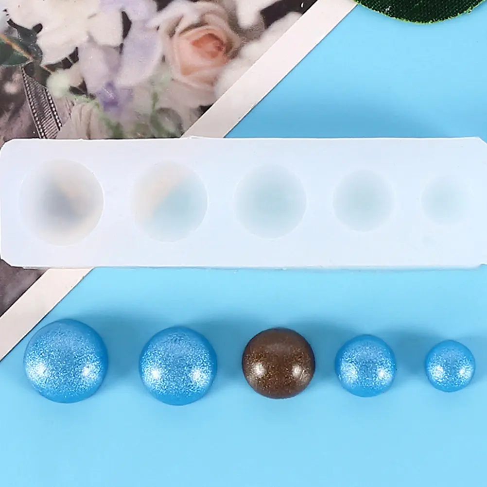 Molde semiesférico de silicona flexible de primera calidad, 3 uds., para decoración de repostería, fondant, arcilla epoxi