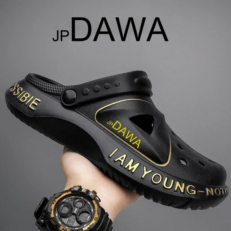 JP Dawa-Men's Fishing Shoes, Outdoor Beach Shoes, Anti Slip, Wear Resistant, Driving and Working, Dual Purpose Slippers, Summer