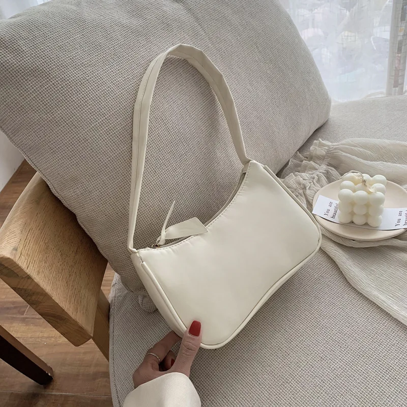 Soft PU Leather Ladies Crossbody Bag Women Purple Underarm Bag Retro Solid Color Handbag Fashion Design Girl Small Shoulder Bags