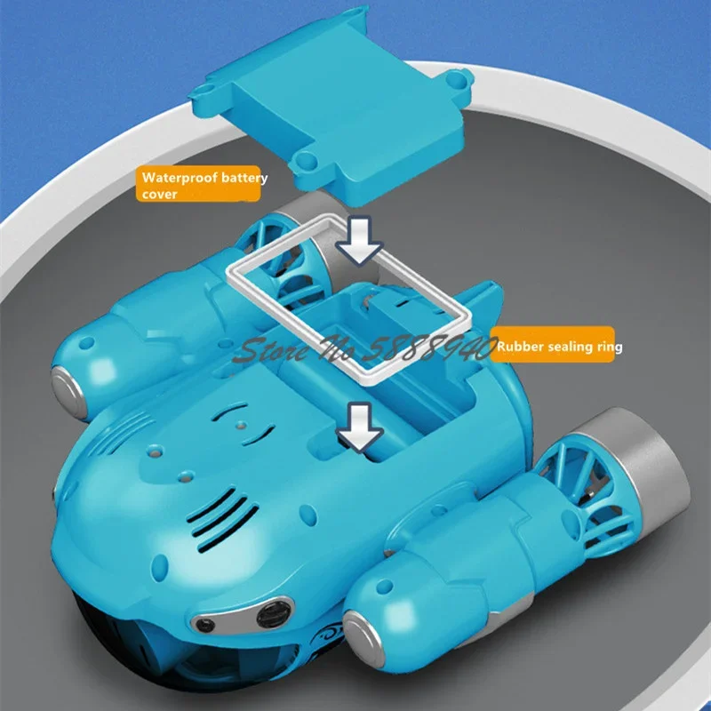 One Key Spray Smart Electric RC Boat Off Water Power Outage Auto Demo Closed Waterproofing Cool Lighting RC Boat Children Gift
