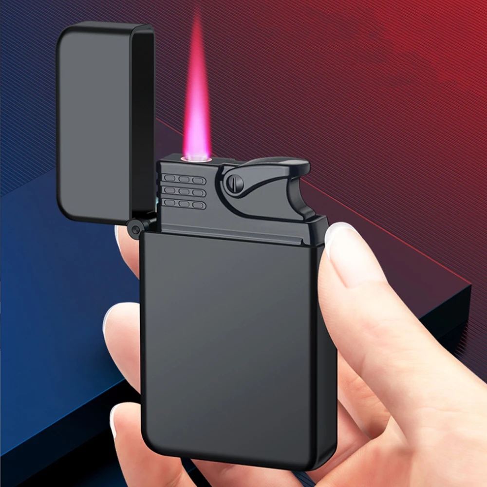 New Red Flame Turbo Jet Lighter Compact Butane Torch Metal Lighters Cigarette Accessories Gas Windproof Petrol Lighter