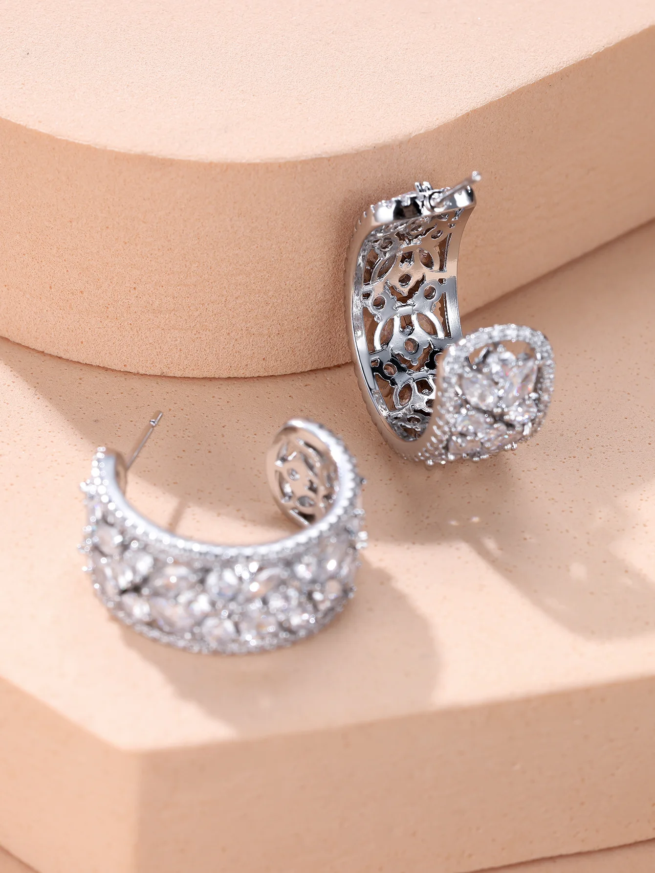 Fashion Classic Personality Zircon Chain Earrings Zirconia Custom Hoop Earrings Fashion Jewelry