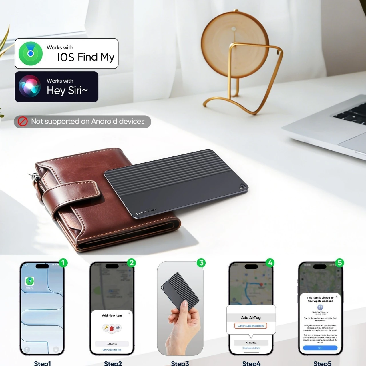 CD Smart Wallet Card GPS Locator,Ultra Long Battery Life Anti Lost Device,Airtag Positioning Tracker Finder for IOS Android