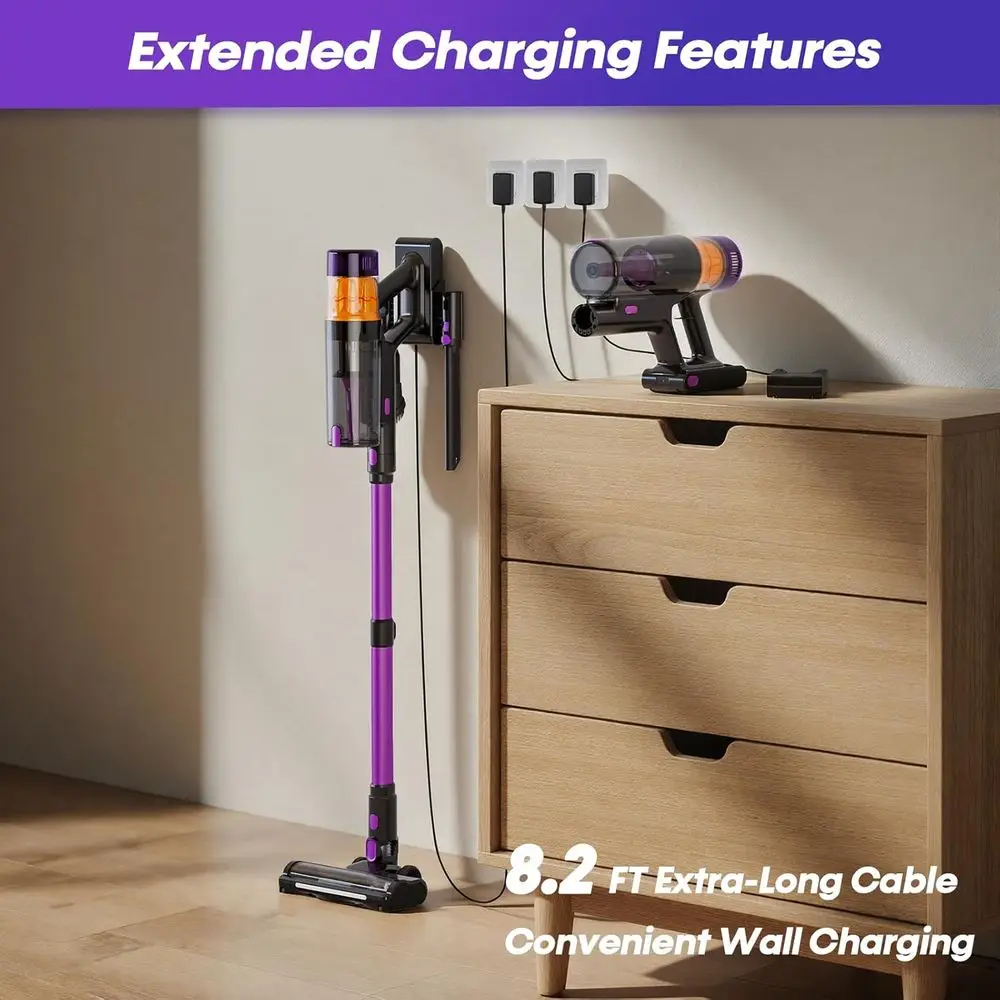 Lightweight 650W 48KPa Cordless Stick Vacuum with LED Display for Home, Ideal for Pet Hair and Carpets