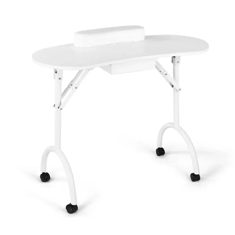 

Portable Manicure Table white High Quality Desk for Beauty Salon;classic Nail Salon Beauty Furniture