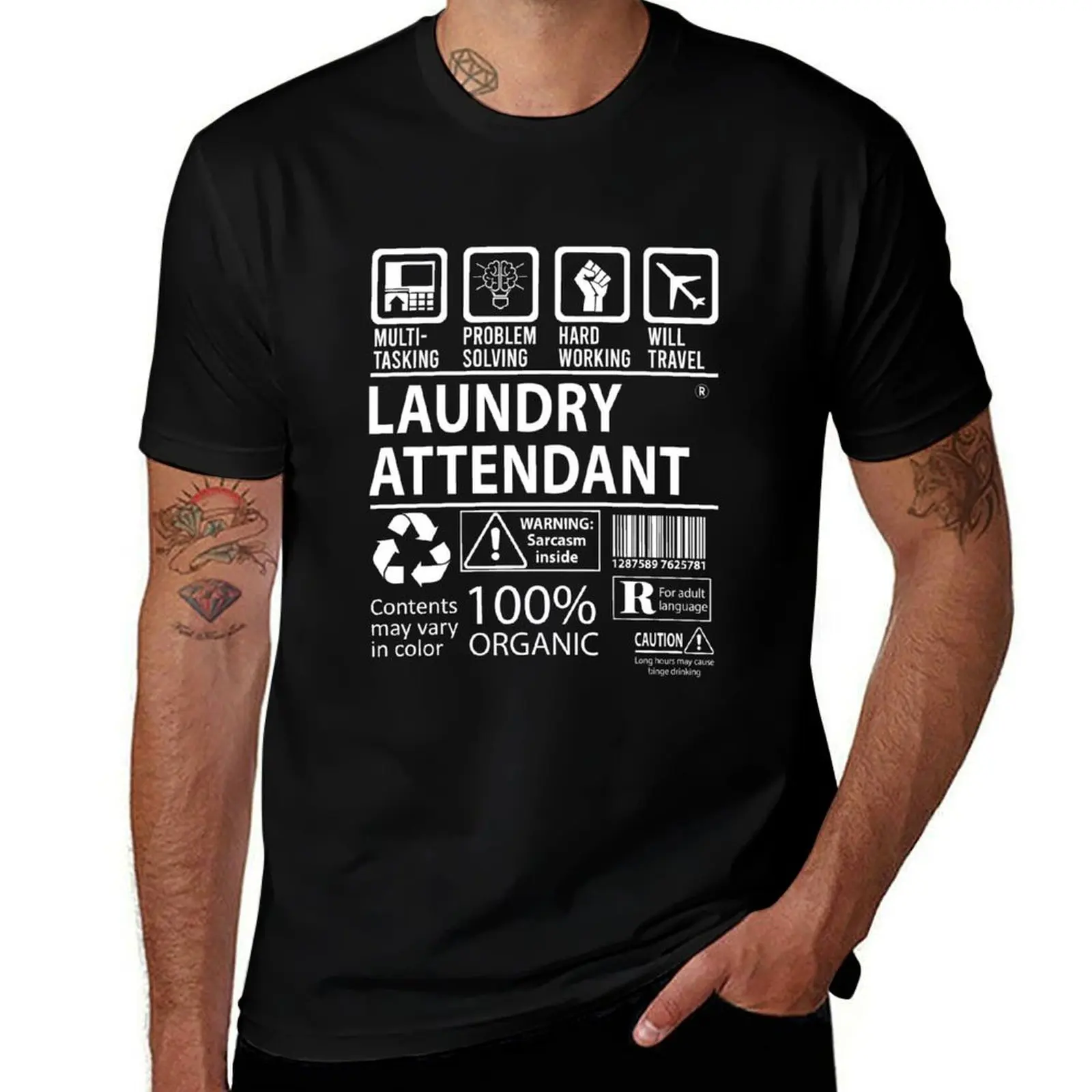 Laundry Attendant T Shirt - Multitasking Job Gift Item Tee T-Shirt High Elasticity Sports T-Shirt