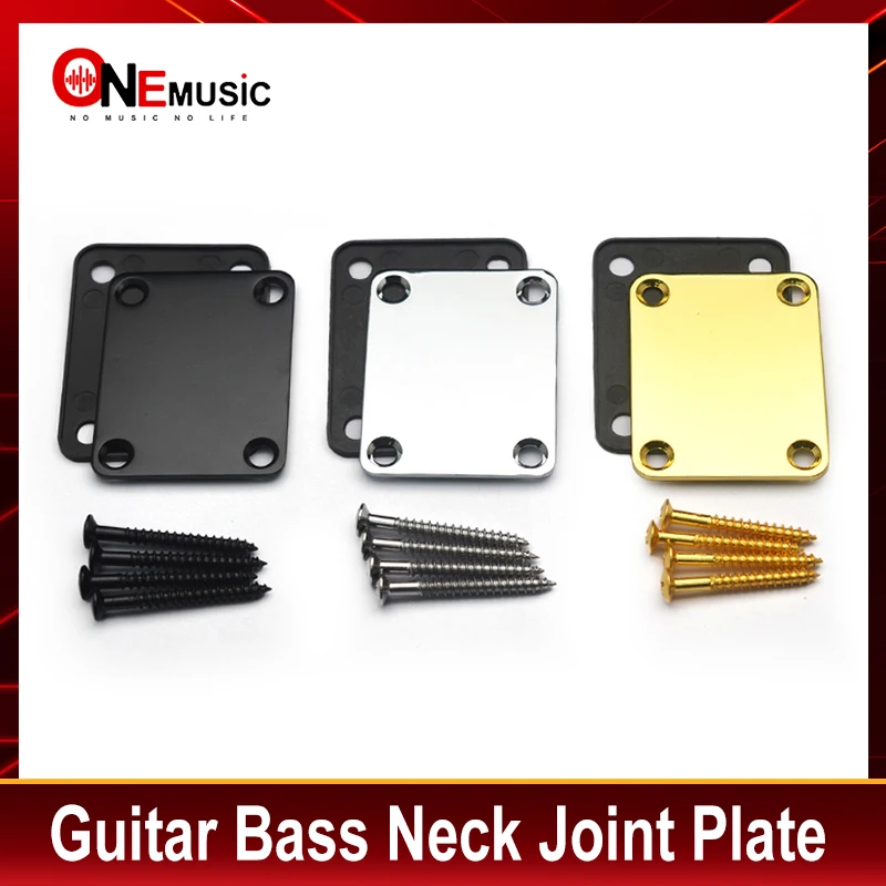 Black/Gold/Chrome Electric Bass Guitar Neck Joint Plates Guitar Neck Joint Connecting Strengthen Back Plate Guitar Parts