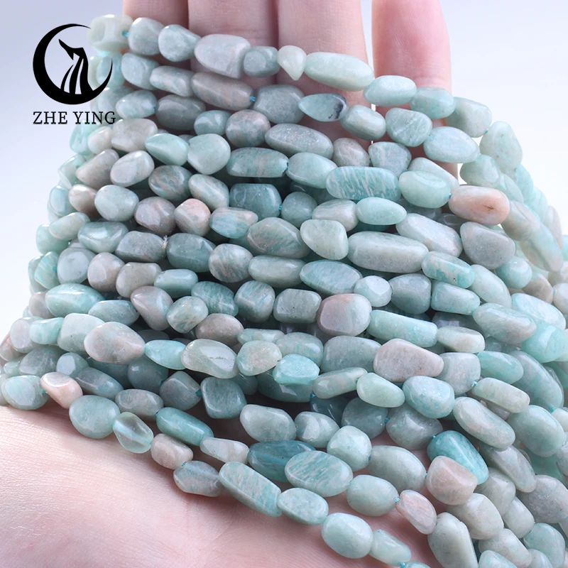 Zhe Ying Irregular Amazonite Natural Nugget Fluorite Apatite Citrine Beads for Bracelet Necklace DIY Accessories 15\'\'