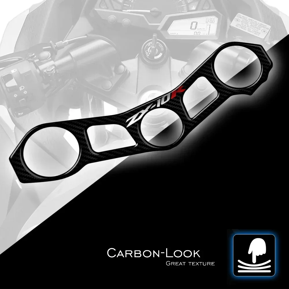 

Motorcycle Top Triple Clamp Yoke Sticker Console Steering bracket Sticker Case for Kawasaki ZX-10R ZX10R 2011-2015 Carbon-look