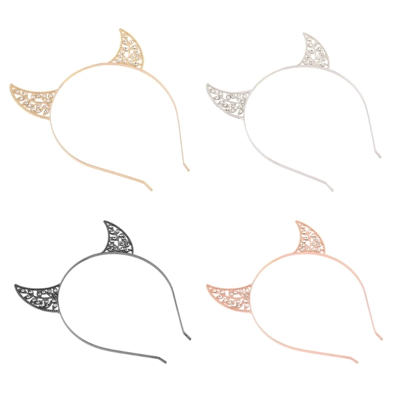 31BB Devil Horn Headband Halloween Costume Props Headwear Theme Party Photo Props