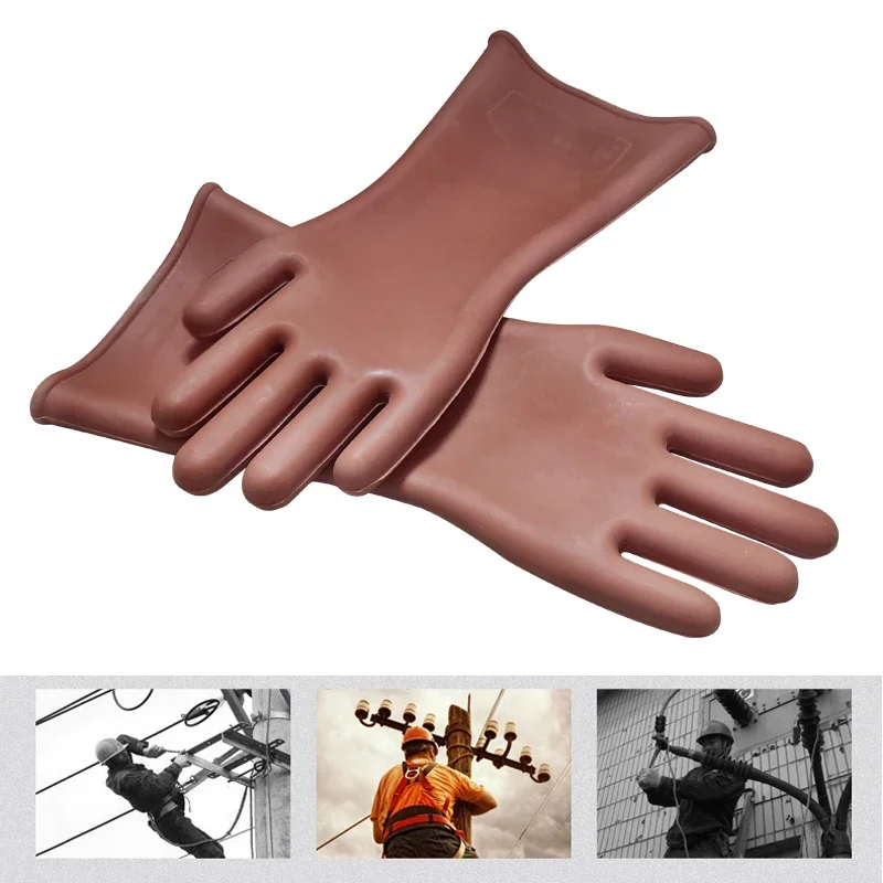 1 Pair Home Insulation Gloves 12KV High Voltage Electrical Anti Electric Labor Leakage Prevention Rubber Home Gloves