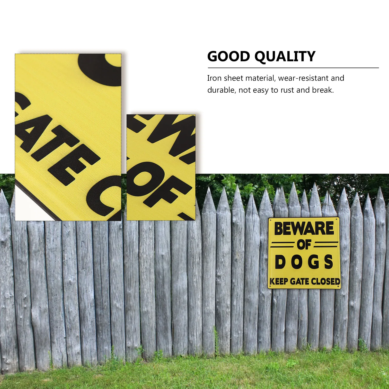 

1Pcs Retro Iron Garden Beware of Dog Sign Yard Warning Sign Durable Outdoor Dog Caution Warning Notice Ornament