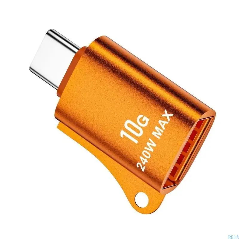 R91A USB C Male ถึง USB อะแดปเตอร์หญิง, อะแดปเตอร์ฟังก์ชั่นการถ่ายโอนไฟล์ 10Gbps ไฟล์ OTG สำหรับกล้องและ gamepads