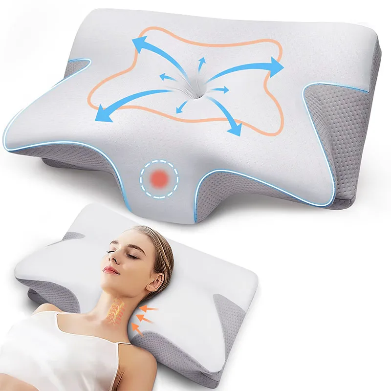 Prone sleeping pillow, memory foam pillow, butterfly pillow, ox horn pillow, neck care pillow, multi-functional for sleeping