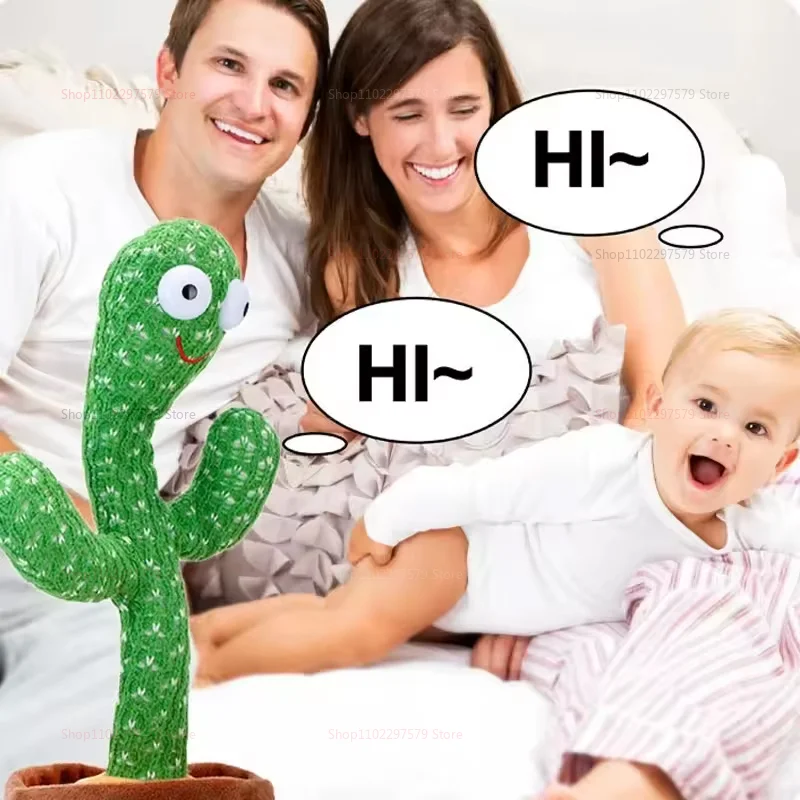 1pc Dansende Cactus Speelgoed Herhaal Praten Liedje Luidspreker Wriggle Dans Zingen Talk Plushie Gevulde Interactie Decoratie Onderwijs Pla