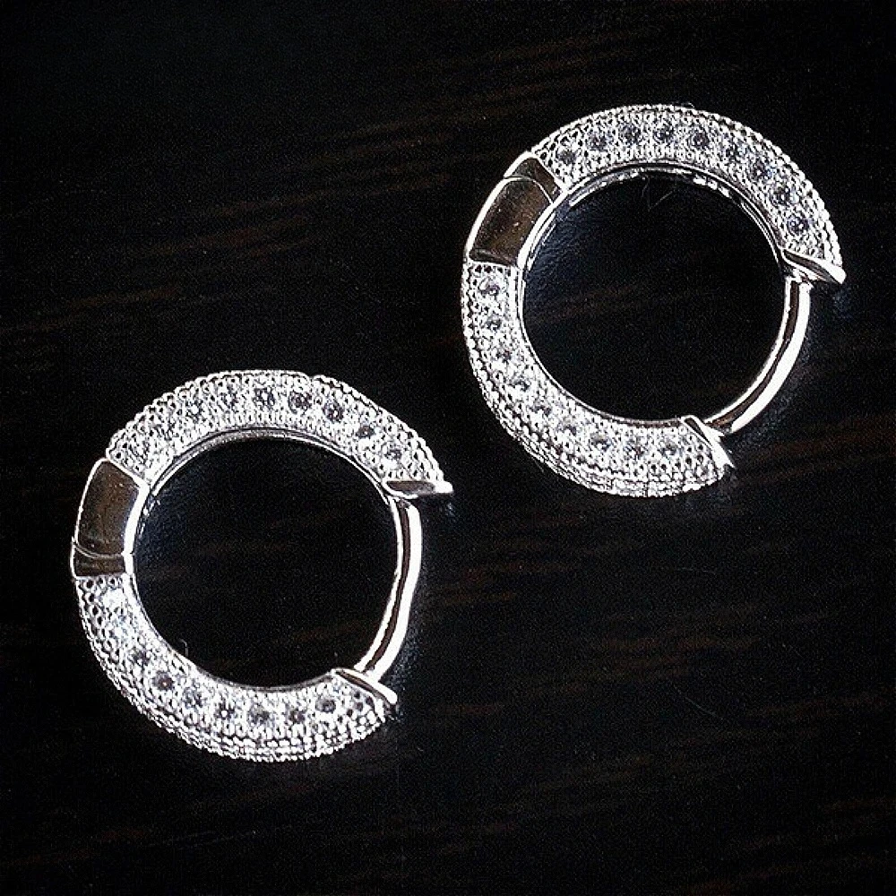 925 sterling silver drop earrings for women, a niche design featuring full diamonds and zirconia.