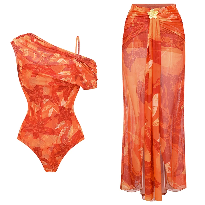 Femmes maillot de bain Flaxmaker 2025 Sexy Bikini ensemble imprimé fleuri une pièce maillots de bain femmes maillot de bain dos nu maillots de bain Monkini