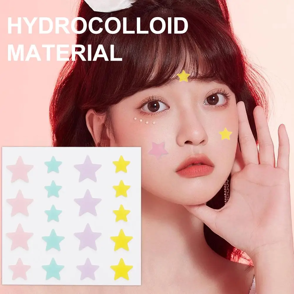 18/36pcs Colorful Star Shaped Acne Patches Cute Unique Hydrocolloid Pimple Cover Sticker Invisible Acne Skin Care Patch