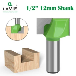 LAVIE 1pc 12mm 1/2 Shank Cleaning Bottom Bit Straight Router Bit Clean Milling Cutter Woodworking Power Machine-C