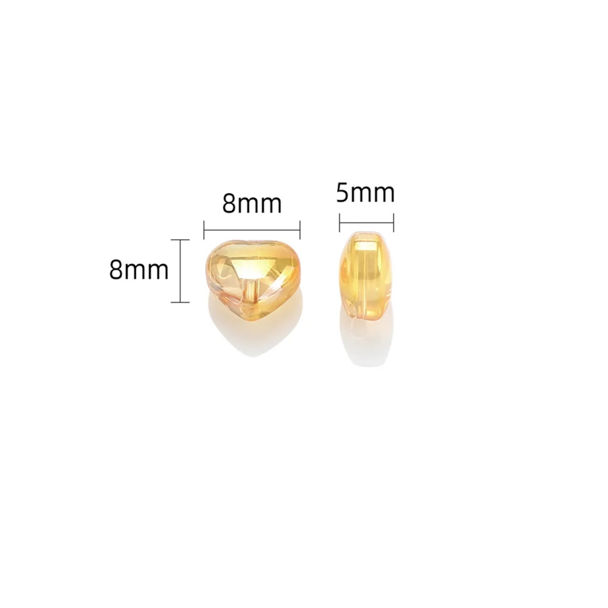 Glass Crystal Heart Beads 100Pcs Heart Beads Glass Crystal Beads 8mm Spacer Beads Small Heart Shaped Beads for Jewelry Bracelet