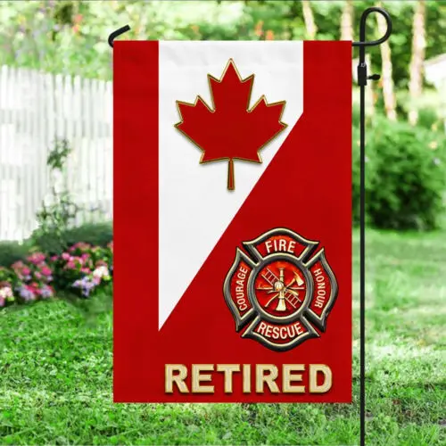 Firefighter Flag Retired Firefighter Canadian Flag Garden Flag - House Flag