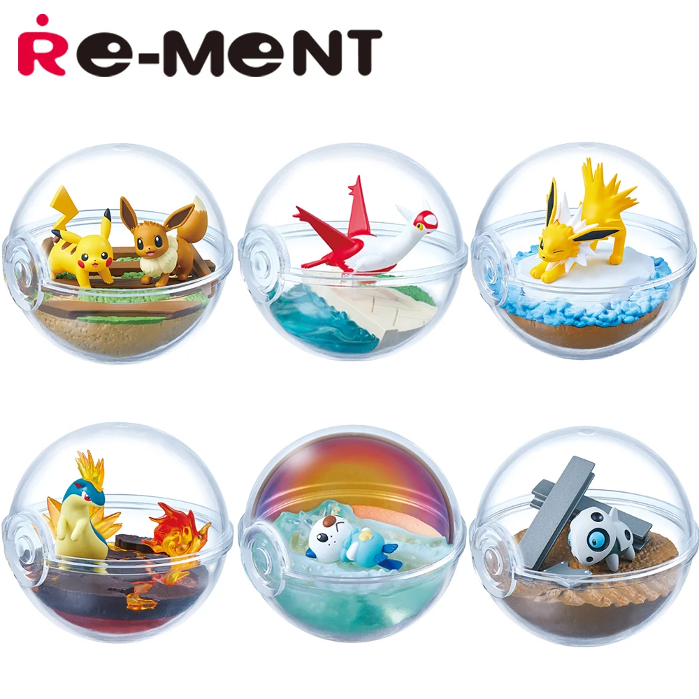 

Original Stocked Re-Ment Pokemon Terrarium Collection 13 Pikachu Eevee Latias Collectible Mini Model Toys figures Gifts
