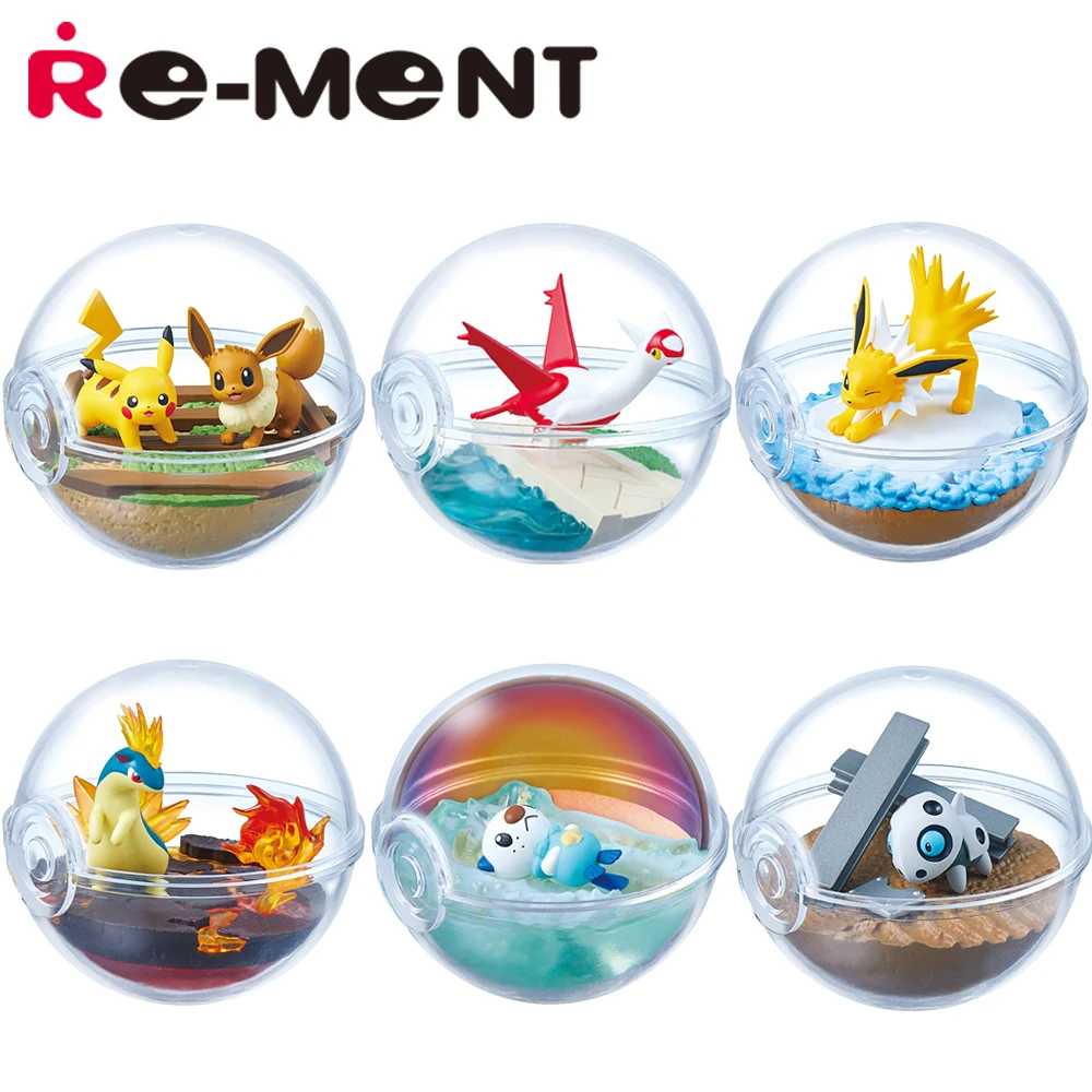 Original Stocked Re-Ment Pokemon Terrarium Collection 13 Pikachu Eevee Latias Collectible Mini Model Toys figures Gifts