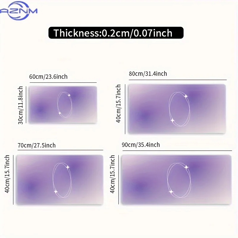 Extra-Large Purple Desk Mat with HD Print - Durable Stitched Edges, Non-Slip Rubber Base for Office, Gaming & Study - Ideal for