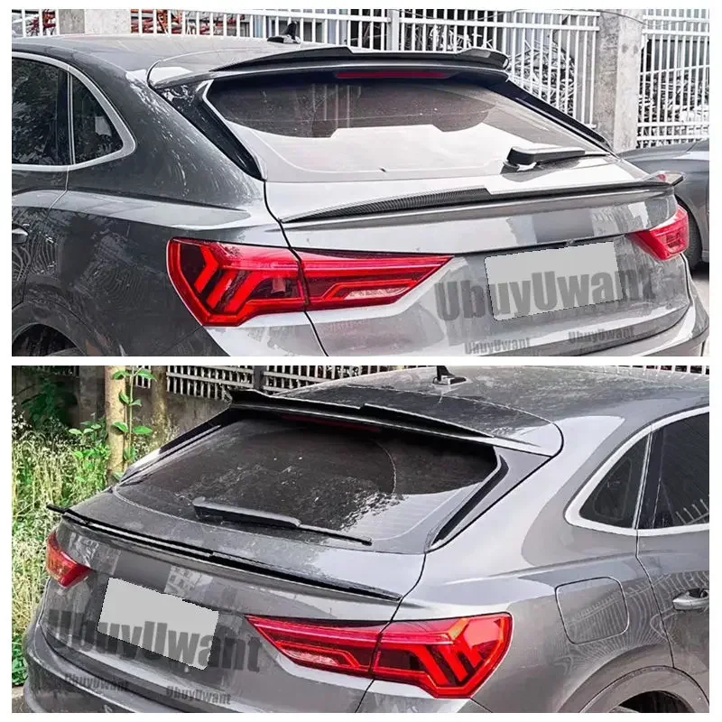 For Audi Q3 F3 Sportback Car Automotive Part ABS Plastic Rear Trunk Mid Wing Spoilers 2019 2020 2021 2022+
