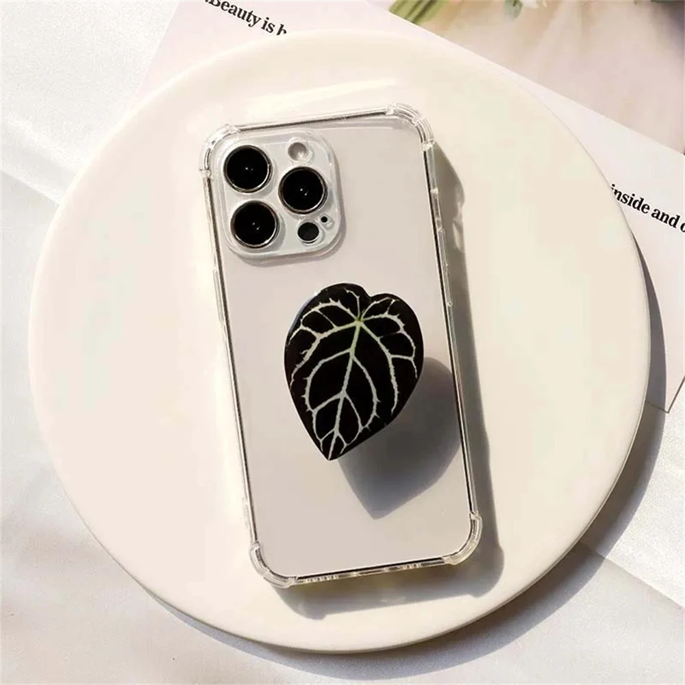 Prise plante poignée pliante Tok Griptok jolie feuille support de téléphone en acrylique pour iPhone 15 support de Smartphone universel support de doigt