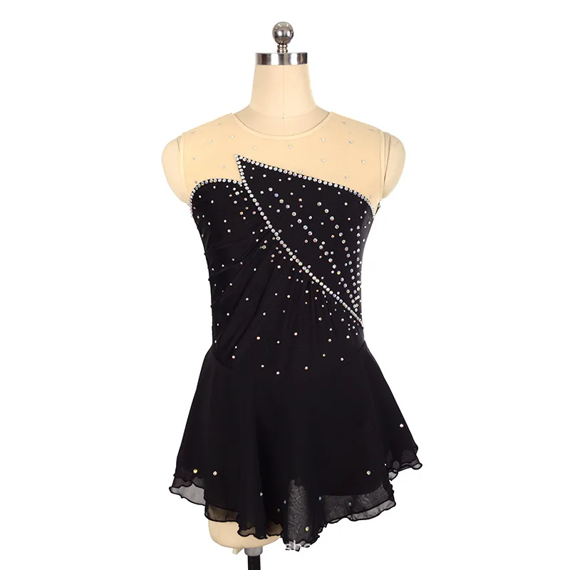 

customized children's adult figure skating dress girls' performance costume competition grading dress 16 color optional nylon