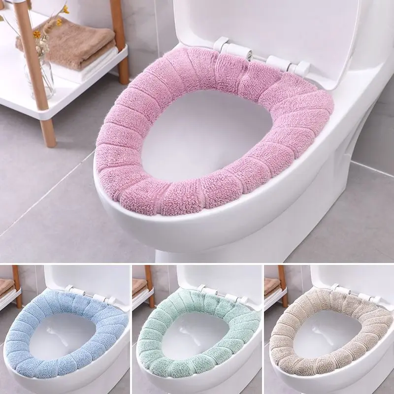 1Pcs Universal Toilet Seat Cover Pad Bathroom Toilet Cover High Quality Acrylic Soft Warmer Washable Mat Cover Pad Cushion Seat