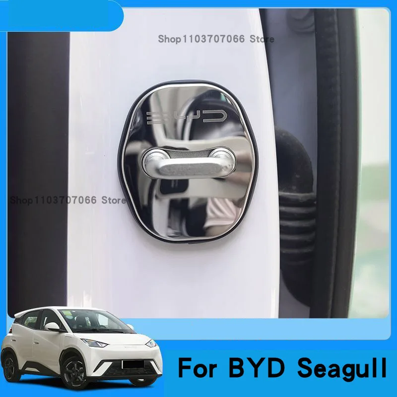 4Pcs Auto Protect Door Lock Cover Stickers Accessories Case For BYD Seagull 2023 2024