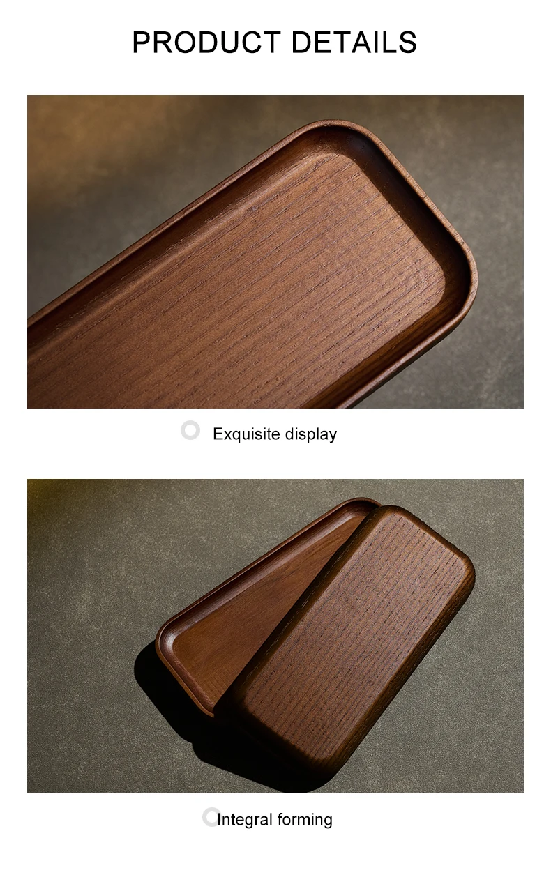 Oirlv Wooden Jewelry Tray Set Ring Storage Box Necklace Display Stand Watch Storage Box Entrance Decoration Car Key Organizer
