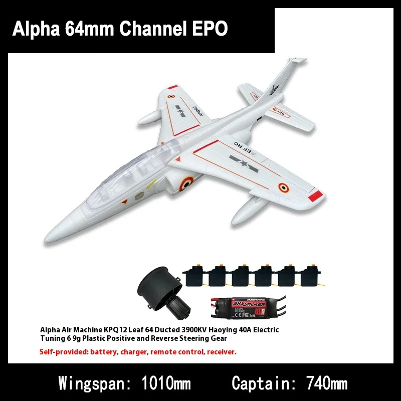 Alpha Alpha 64mm Channel Epo Jet Model samolotu ze stałym skrzydłem Zespół zdalnie sterowanego samolotu bojowego