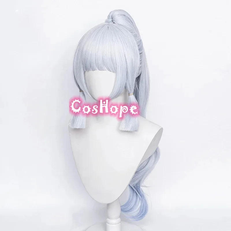 كاميساتو أياكا 75 سنتيمتر شعر مستعار أزرق فضي تأثيري أنيمي مقاومة للحرارة بيروكات صناعية Halloweenv;2,r'6;t.