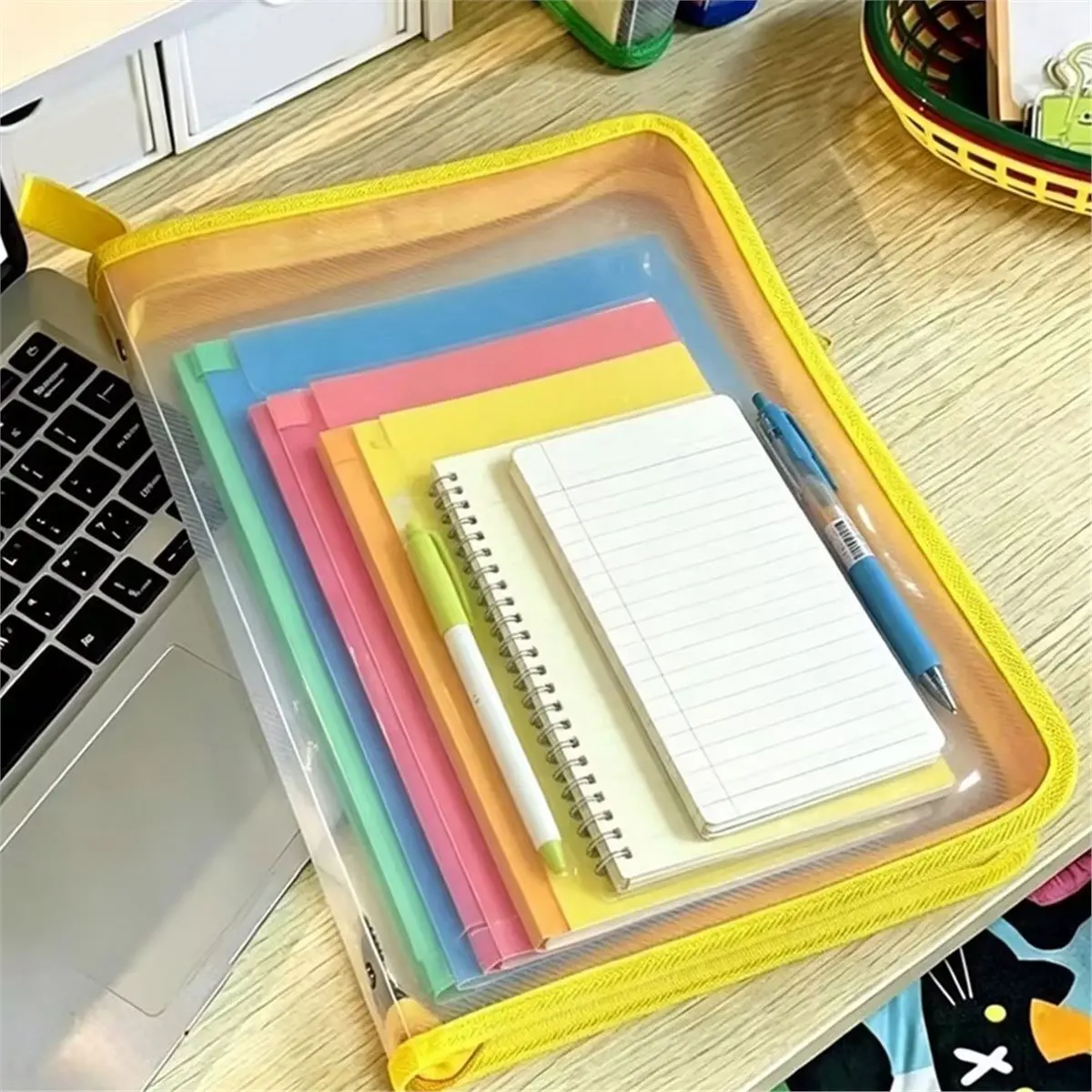 《TOP RATED》5 Pack Zipper Pouch, A4 Transparent File Bag Pouch Size Document Bag Organizer,Tote Bag for Workplace Home Educationa