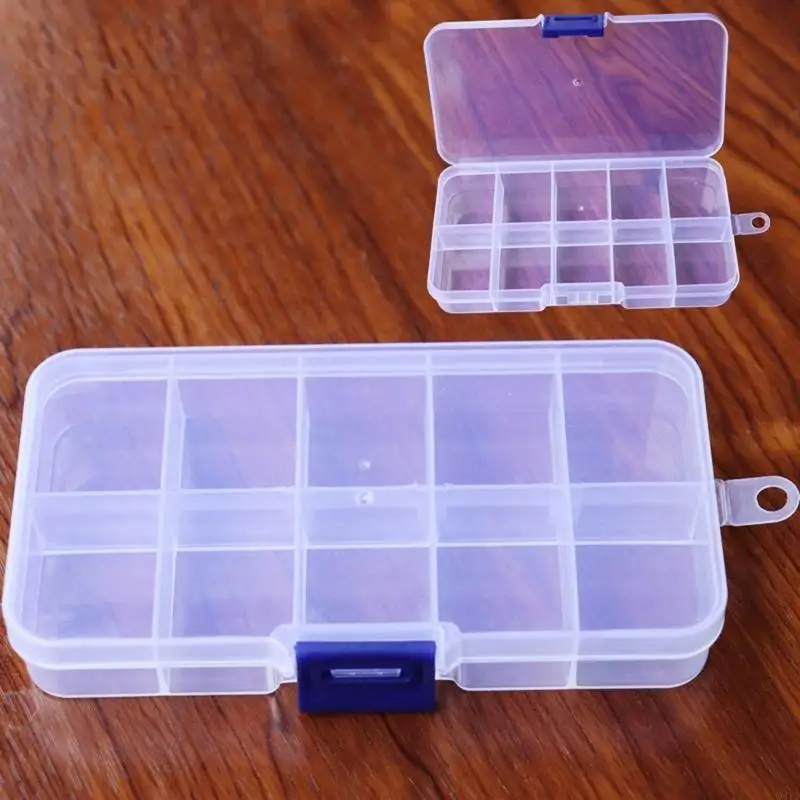 

10 Grids Clear Plastic Box with Adjustable Dividers for Cross Stitch