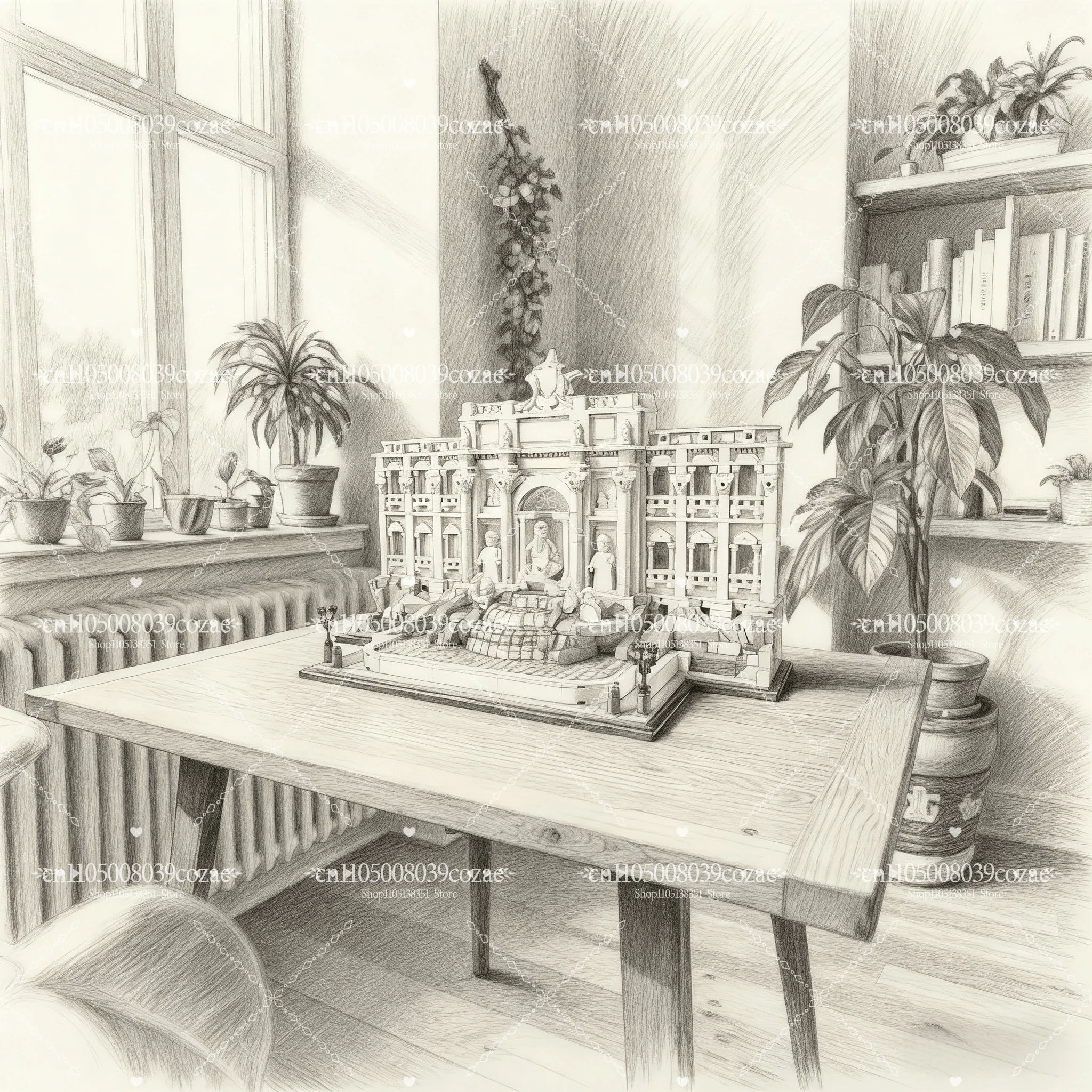 

Новинка 2025 года, знаменитый фонтан, строительный блок, мировая архитектура, кирпич, сборная игрушка для взрослых, детей, подарки