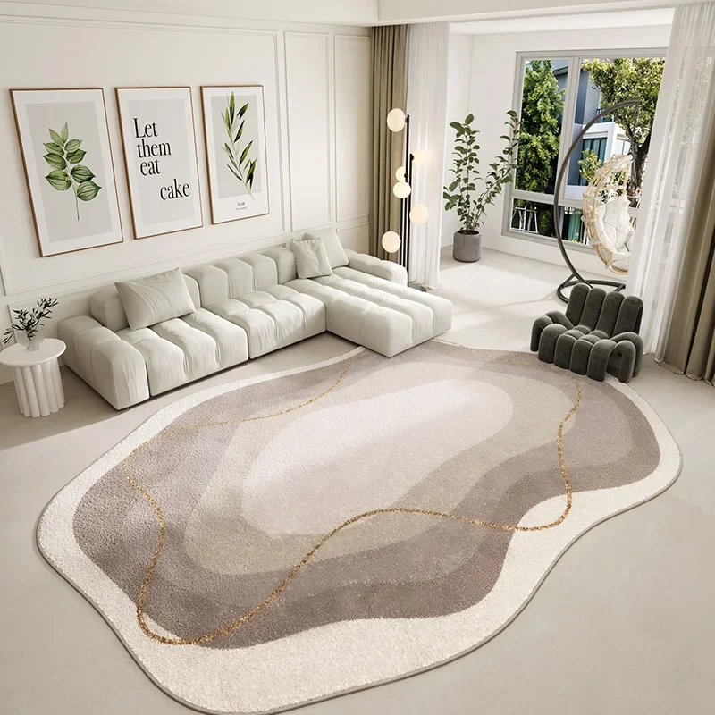 Light Luxury Irregular Living Room Decoration Carpet Fluffy Soft Rugs for Bedroom Minimalist Lounge Plush Rug Home Washable Mat
