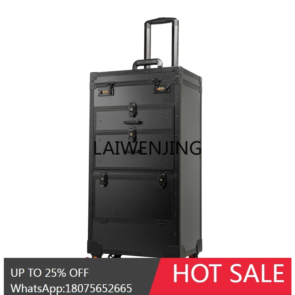 high-end hairstylist large work box multi-function drawer combination lock cart