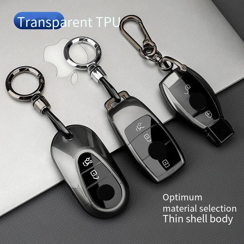 Transparentes TPU für Mercedes Benz C S GLC EQE EQS Klasse W223 X254 V297 V295 W206 S206 X206 Autoschlüsselanhänger Hülle Abdeckung ZUBEHÖR