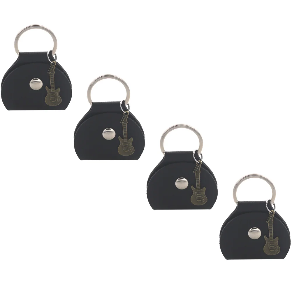 

4pcs Guitar Pick Holder Bag Organizer Keychain Storage For Electric Acoustic Bass Mandolin Banjo Ukulele String Instruments