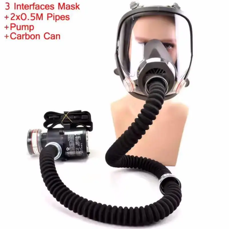 Protective Electric Constant Flow Supplied Air System Gas Mask Respirator Workplace Safety Supplie Full Face Gas Mask Respirator