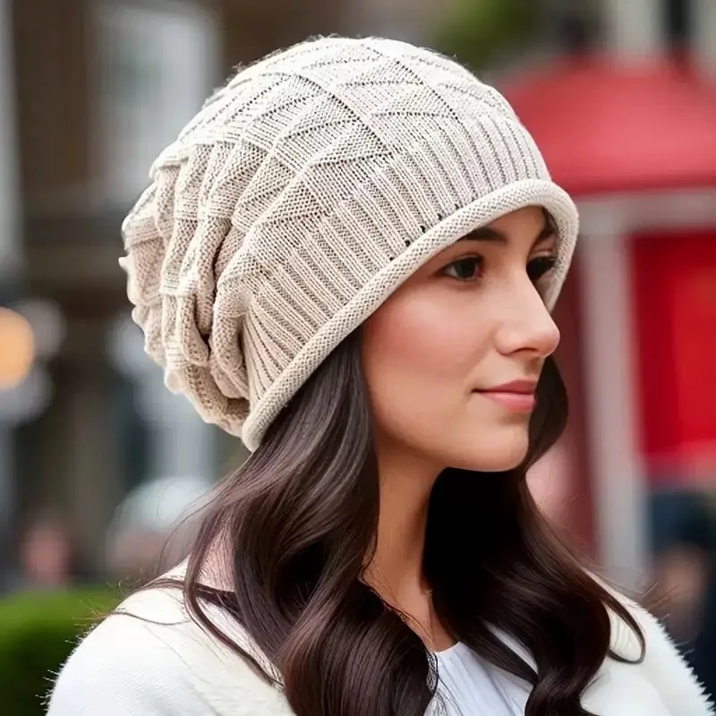 Gran oferta, gorro de invierno de tamaño largo, gorros informales de calle de otoño para uso diario para hombres y mujeres, gorro liso