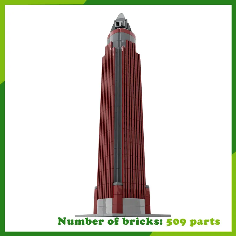 Wolkenkrabber Schaal 1:800 Stedelijke Architectuur Model MOC Bouwstenen DIY Bricks Creatieve Montage Creatief Speelgoed Kerstcadeaus 509PCS