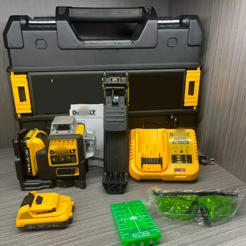 2026 DW DW089LG Industrial Grade 360 Rotating 3D 12 Line Green Laser Level Outdoor Construction Marking Tool Lithium Battery